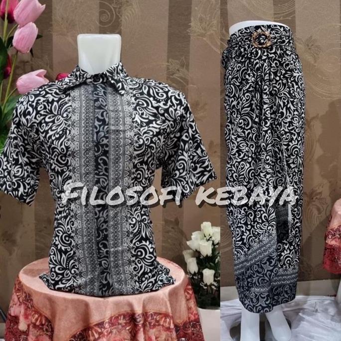 BATIK SET / BATIK COUPLE / BAJU BATIK COUPLE LENGAN PENDEK / ROK LILIT BATIK COUPLE / BATIK LENGAN P