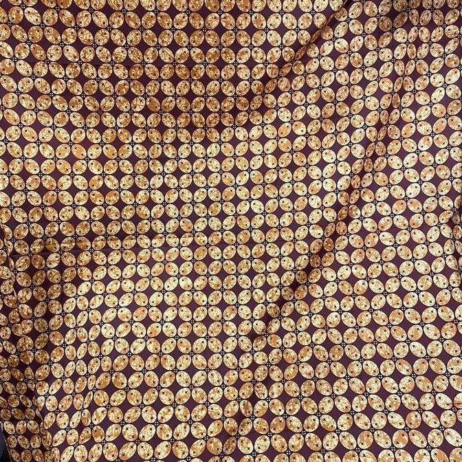 kain batik jarik printing motif kawung warna coklat asli jogja solo