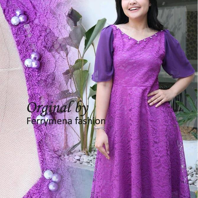 Terbaru Dress brokat maira by rara kebaya | drees jumbo ld 130 cm | dress pesta | dress kondangan dr