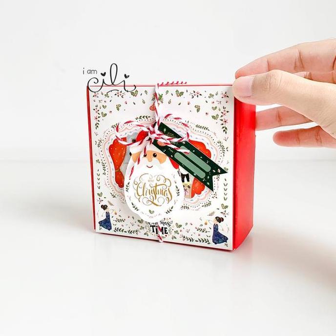 (BOX 10 x 10 x 5 cm NATAL) kotak kue MINI natal christmas (10 pcs)
