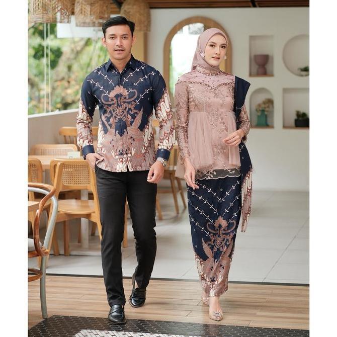 Batik COUPLE Free Selendang Baju tunangan lamaran wisuda kondangan lebaran bridesmaid