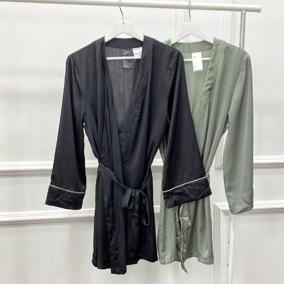 Dress Kimono Lengan Panjang Bahan Tipis Tali Pinggang