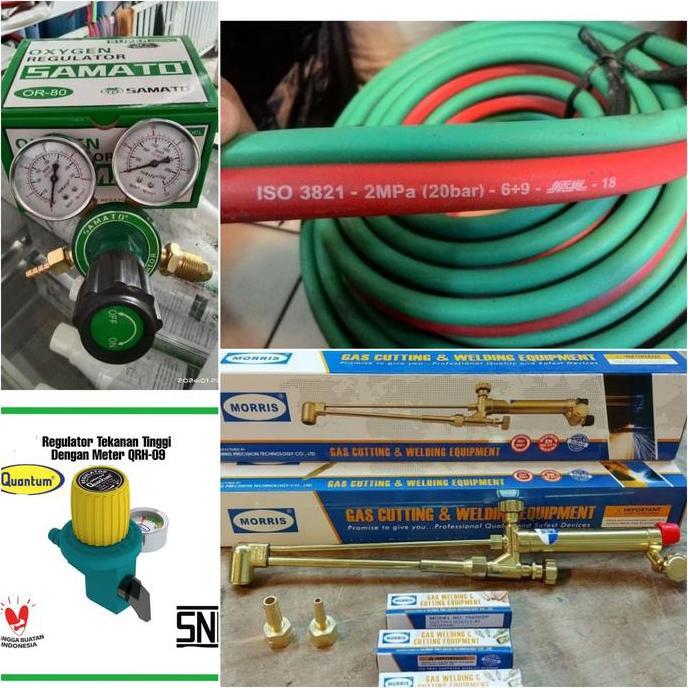 Blender Las Potong Merk Morris + 3 mata + selang dobel NCR bagus + regulator oksigen+ regulator LPG 