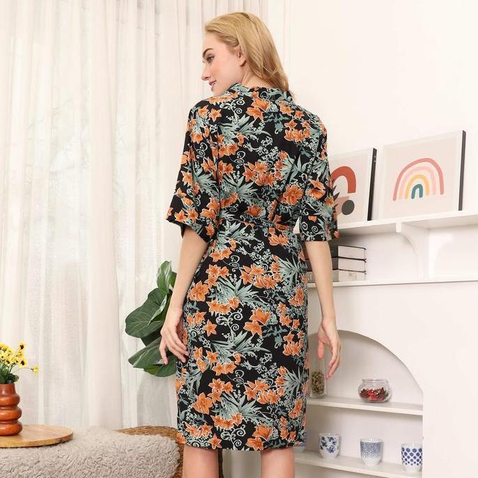 660578-Cynthia Rosemarry Kimono Set 2 in 1 - BLACk