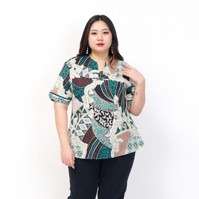 BAJU BLOUSE BATIK WANITA BSIZE JUMBO A TOSCA XXL XXXL BAJU BATIK HAMIL KERJA KANTOR PESTA KASUAL MOD