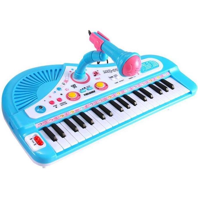 Mainan Piano MIC Keyboard Elektronik 37 Kunc Piano Mini Dengan Mikrofon Anak Alat Musik Edukasi Anak