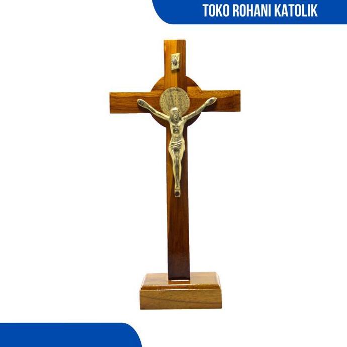 SALIB DUDUK BENEDIKTUS 30 CM / SALIB DUDUK KATOLIK BESAR