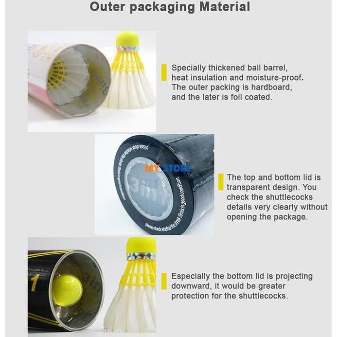 Shuttlecock 3 in 1 Dmantis D51 Awet Bulu Asli Nylon Stabil Kuat Import