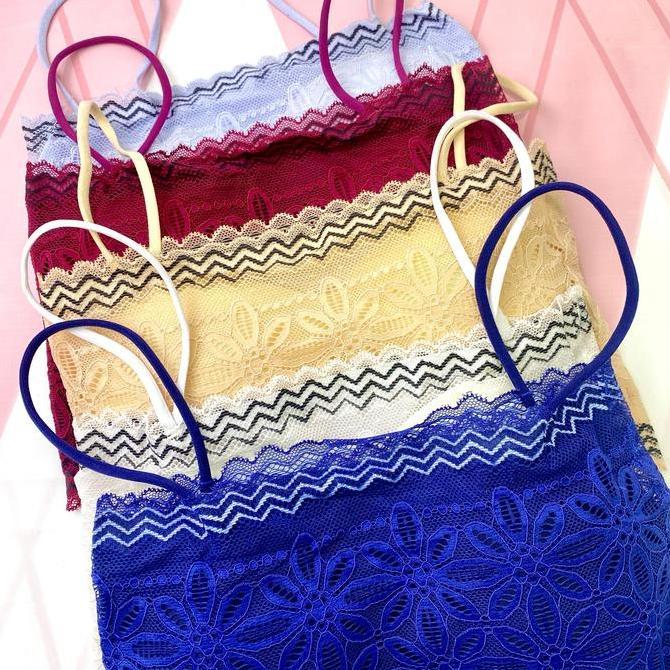 Murah Elmoragallery BR924 Bra Renda Brukat Seamless Sport Bra BH Wanita Motif Bunga Brukat cod Non C