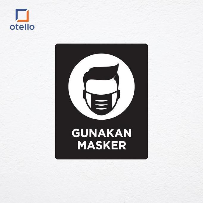 Gunakan Masker Sign Board Akrilik Wajib Pakai Masker Acrylic Modern
