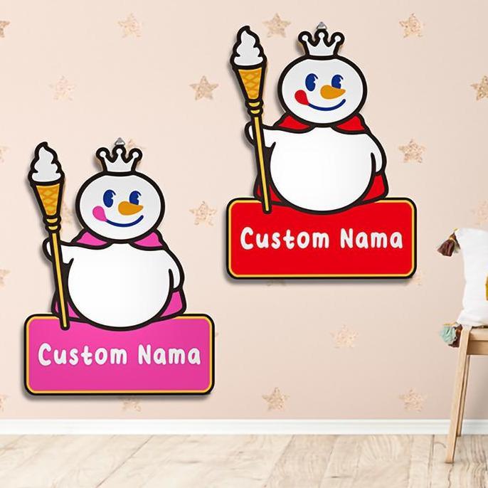 Zehandcraft - Mixue Hiasan dinding Custom Nama / Dekorasi Kamar Anak / Pajangan Pintu Kayu Kamar Tid