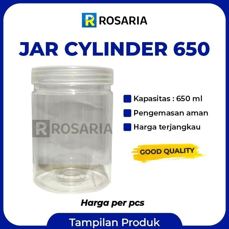 Jar Cylinder 650 Ml Merk Sjp Toples Tabung Plastik Bening Tranparan Kue Kering Viral