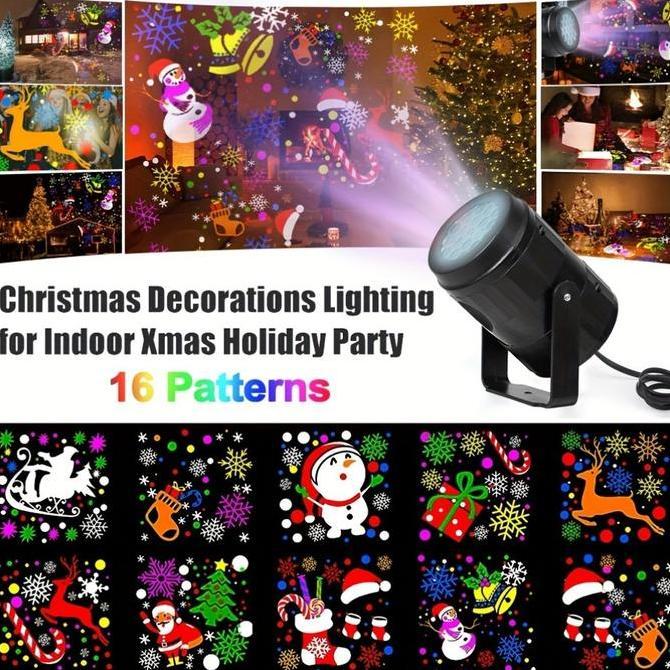 lampu hias natal dekorasi outdoor multi corak lampu natal led laser projector christmas decoration