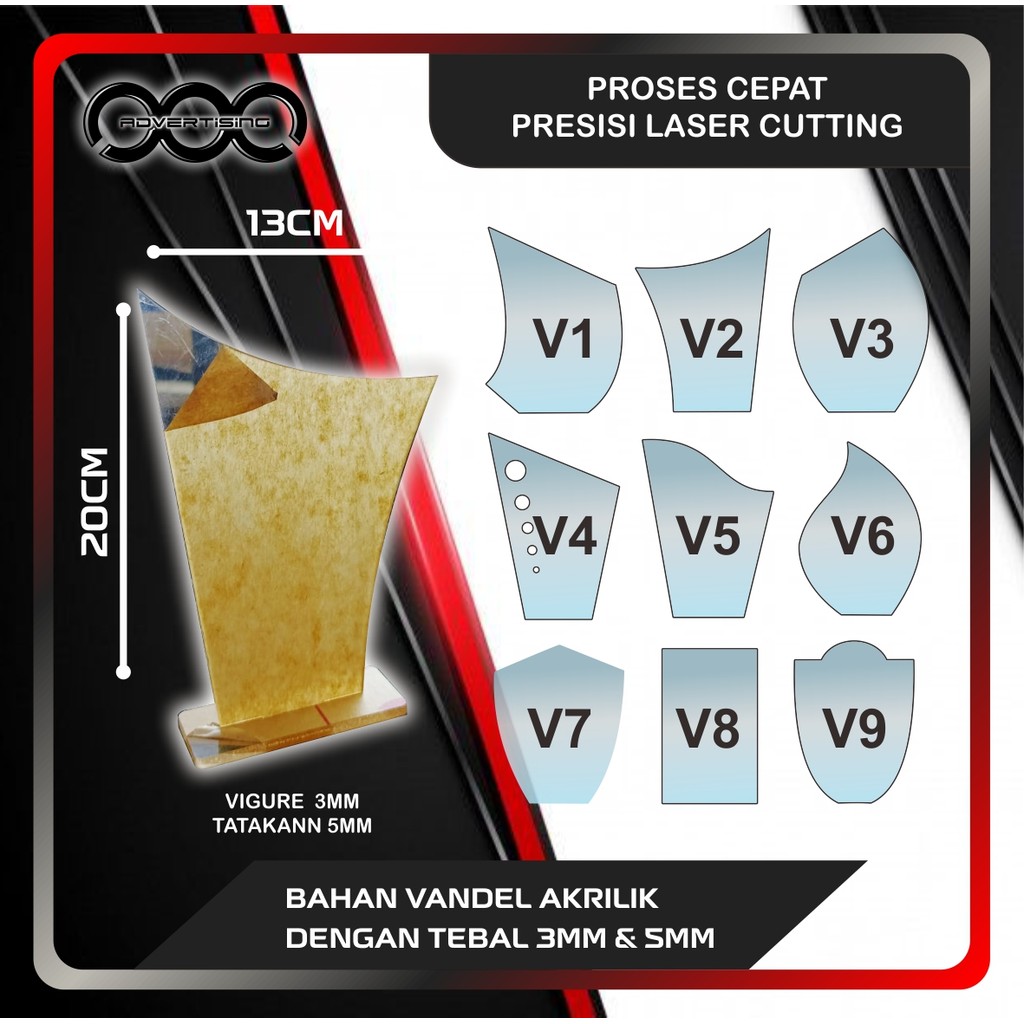 vandel / plakat akrilik polos bahan tebal 3mm dan 5mm