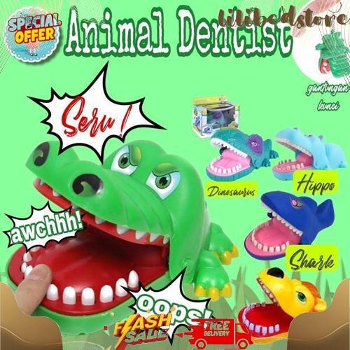 Murah Mainan Dentist Shark/Mainan Anak Gigit Jari Ikan Hiu/Permainan Gigi Buaya Crocodile Dentist Fi