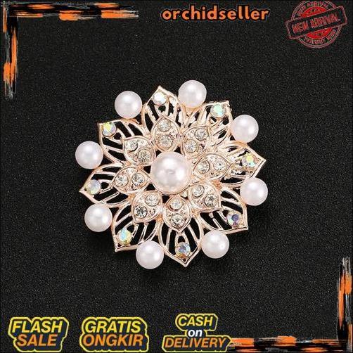 Harga Grosir Bros Hijab / Bros Jilbab / Bros Mutiara / Bros Elegant / Pearl Brooch Fashion Korea