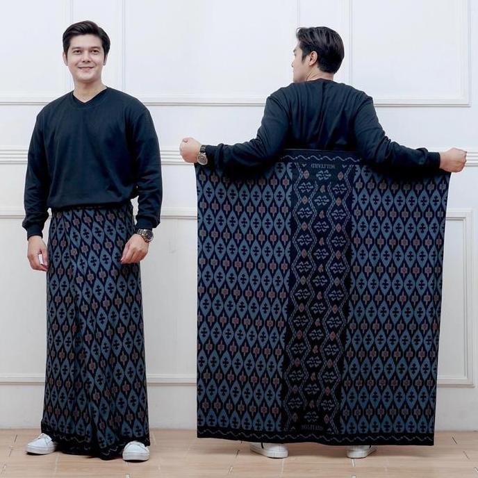 Diskon Sarung Goyor Botol Hitam Biru/Abu Merah Rayon Super Toldem Santri Dewasa Muslim Abu Motif