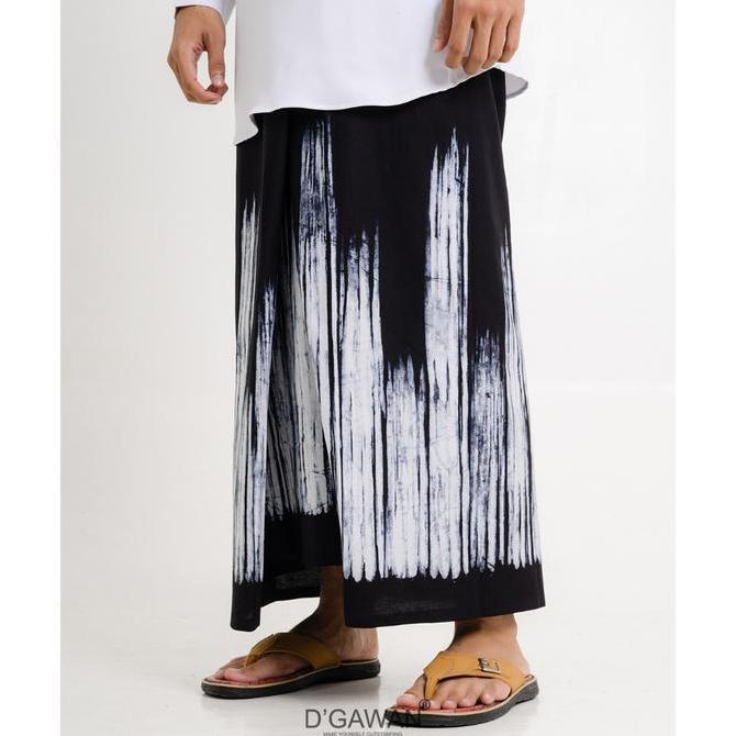 Terjangkau Sarung Brush Black White Pria Batik By Dgawan