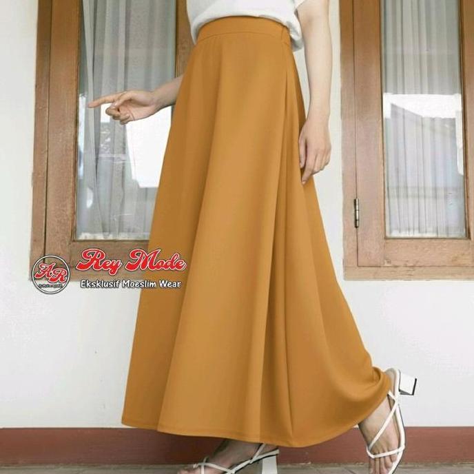 ROK WAFEL RELVIA KUNING KUNYIT ROK IMPORT ROK UMBRELA ROK PAYUNG PREMI