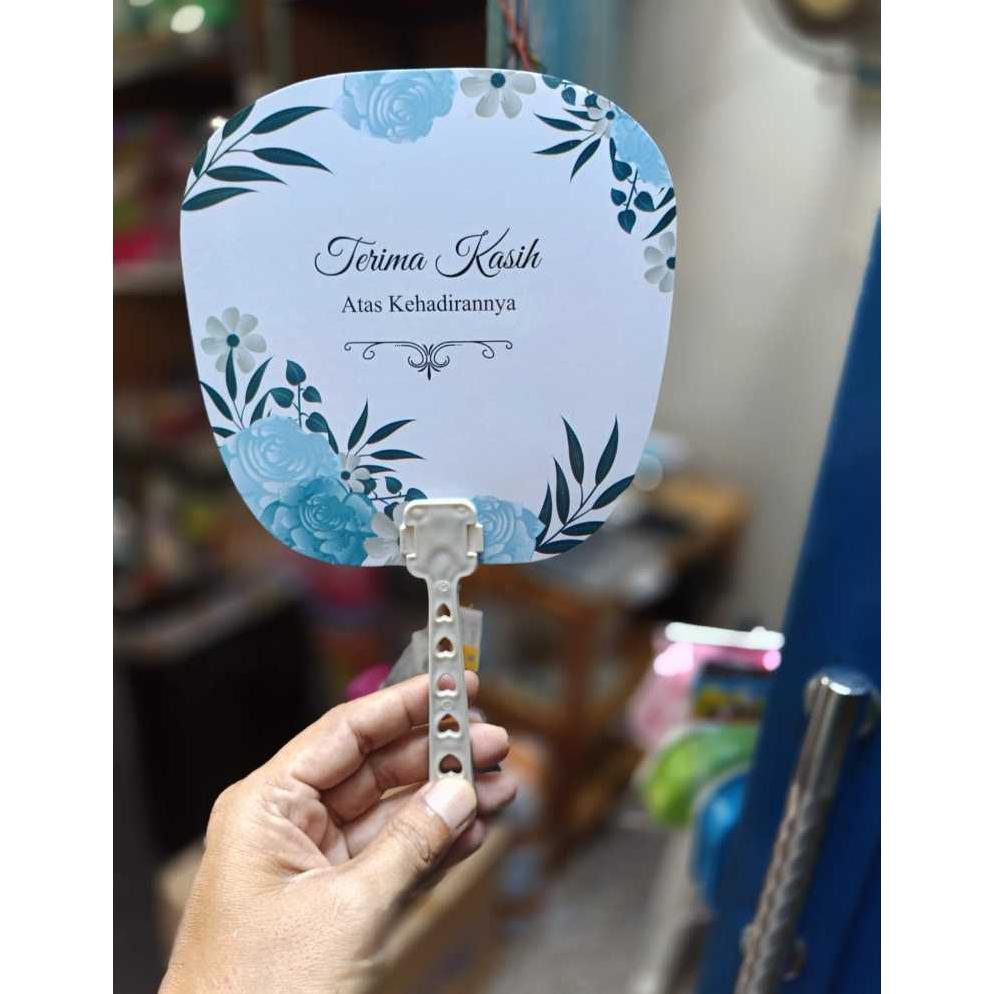 SOUVENIR PERNIKAHAN KIPAS SHABBY SABLON NAMA ISI 50 PCS