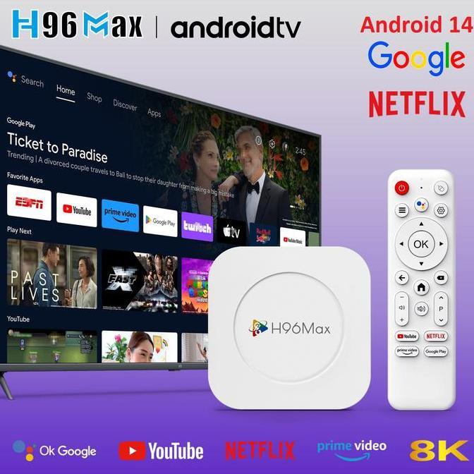 Android TV Box H96 MAX 4GB 128GB Bluetooth Miracast Resolusi 8K