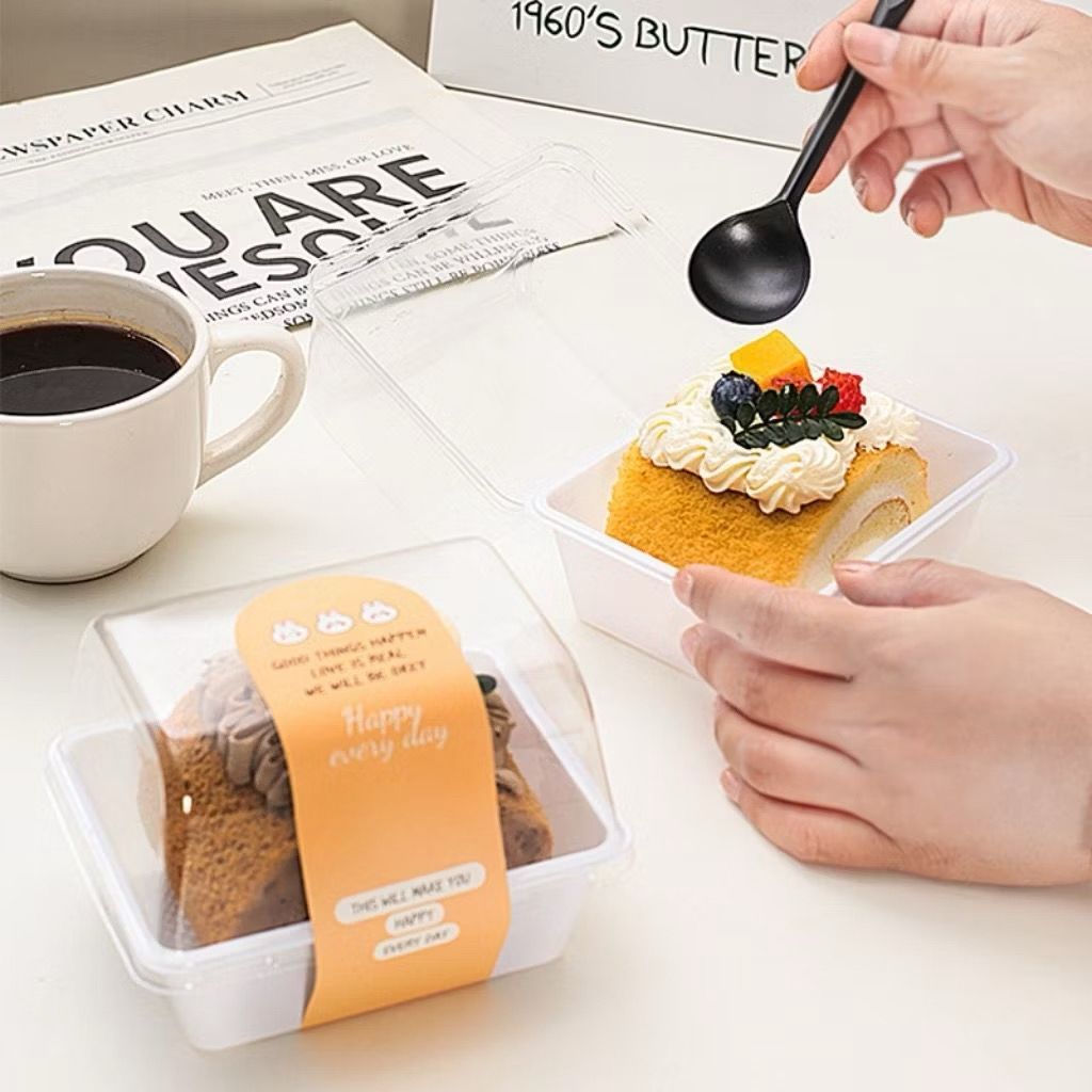 10pcs PREMIUM Mika Tutup Tinggi Tray Mika Slice Cake Kotak Bolju Gulung Box Tutup Tinggi Kotak Kue K