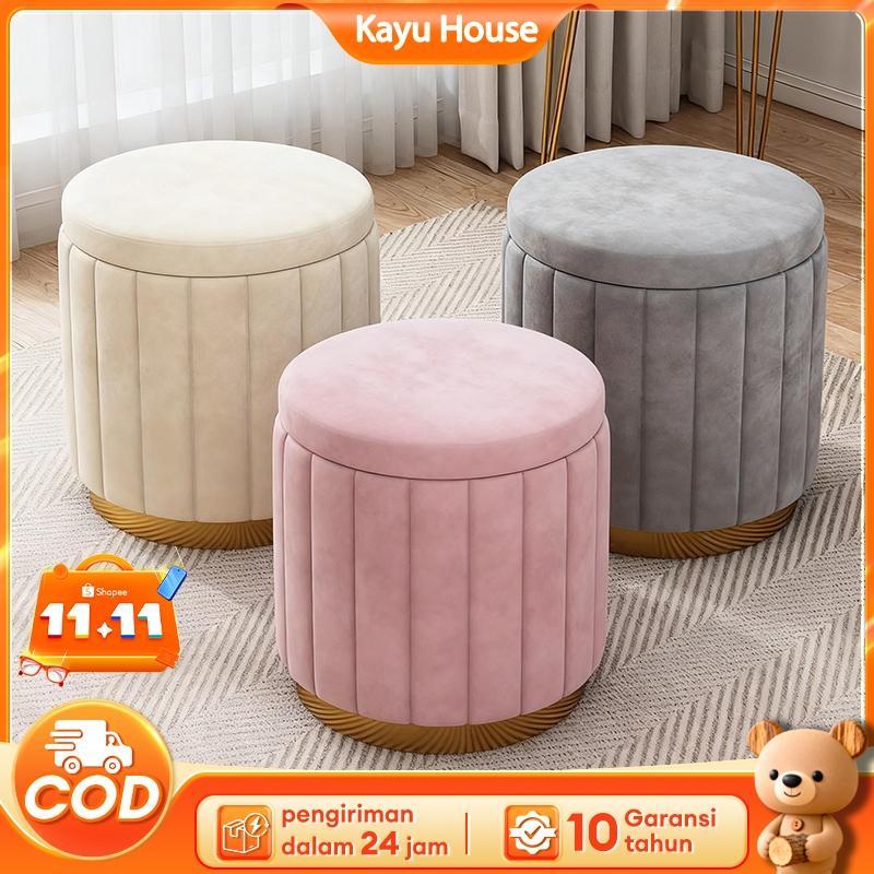 Kursi Makeup Ins - Style Kursi Bulat Minimalis Stool Busa Stool Kancing,Kursi Bulat Sofa Stool