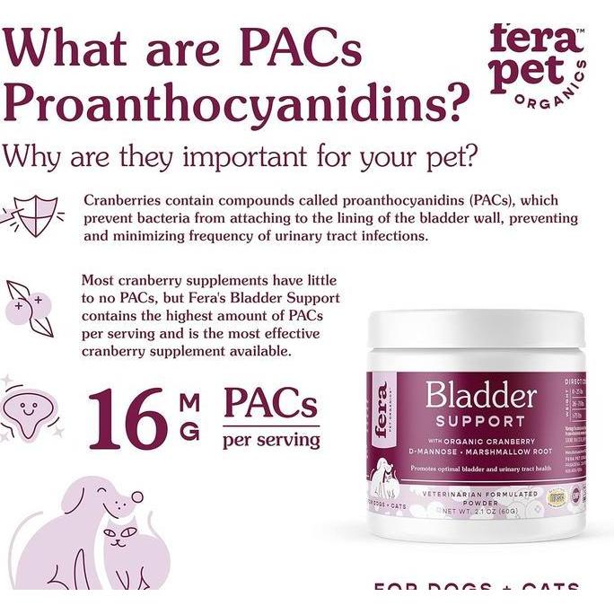 Fera Pets Bladder Support Cranberry Supplement Vitamin Dogs & Cats