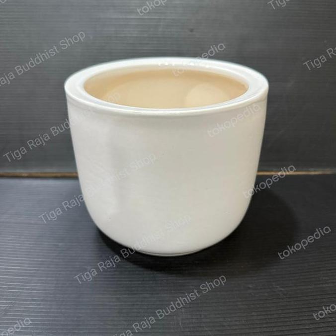 Hiolo Keramik Putih Polos 7 inch