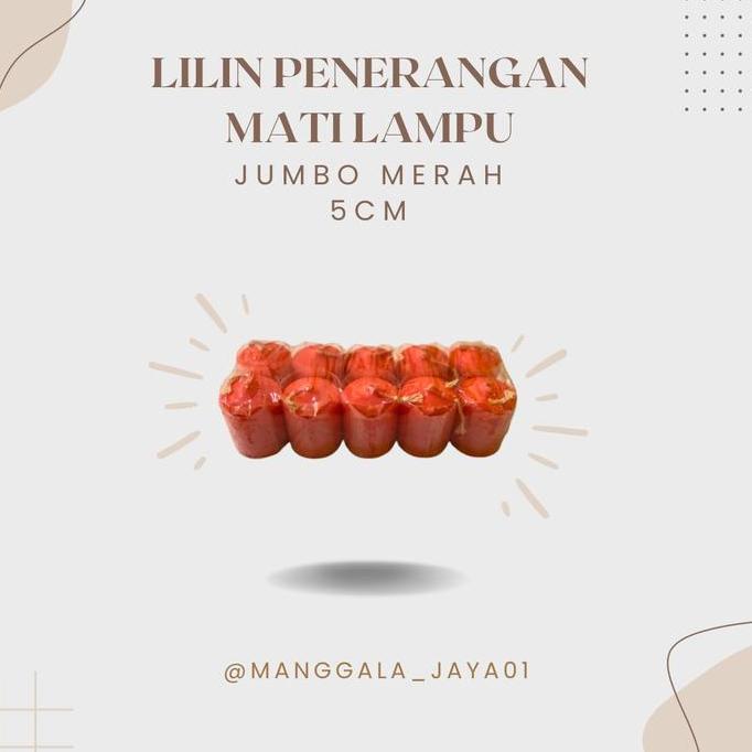 LILIN JUMBO MERAH 5CM - LILIN SEMBAYANGAN - LILIN MATI LAMPU