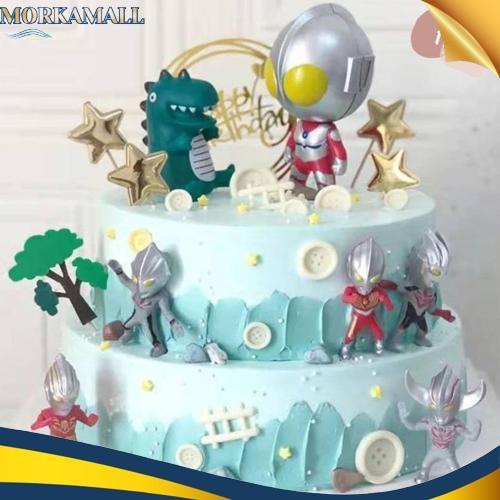 Diskon 6Pcs / Set Mainan Action Figure Ultraman Ukuran 7Cm / 1 Pc Big Head Ultraman Cute Dekorasi Hi