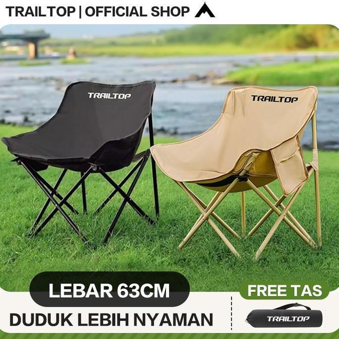 TrailTop Kursi Lipat Outdoor Kursi Santai Kain Oxford Bangku Lipat Kursi Lipat Portable