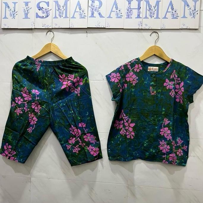 Promo setelan Batik Sunan ABG ponggol  ( celana 3/4 Csw ) lengan pendek Diskon