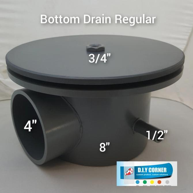 HARGA DISC - Bottom Drain 4 inchi + tutup Bottom drain regular