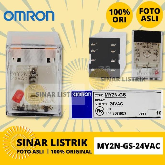 Omron Relay My2N-Gs-24Vac My2N Gs 24Vac 8Pin Baru