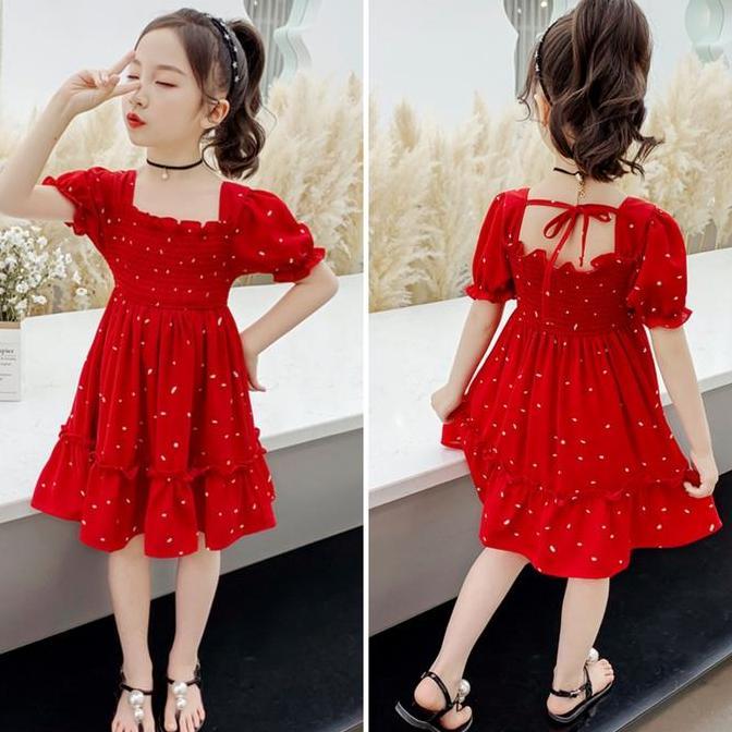 DRESS ANAK BAJU NATAL DRESS NATAL ANAK RED CHERRY