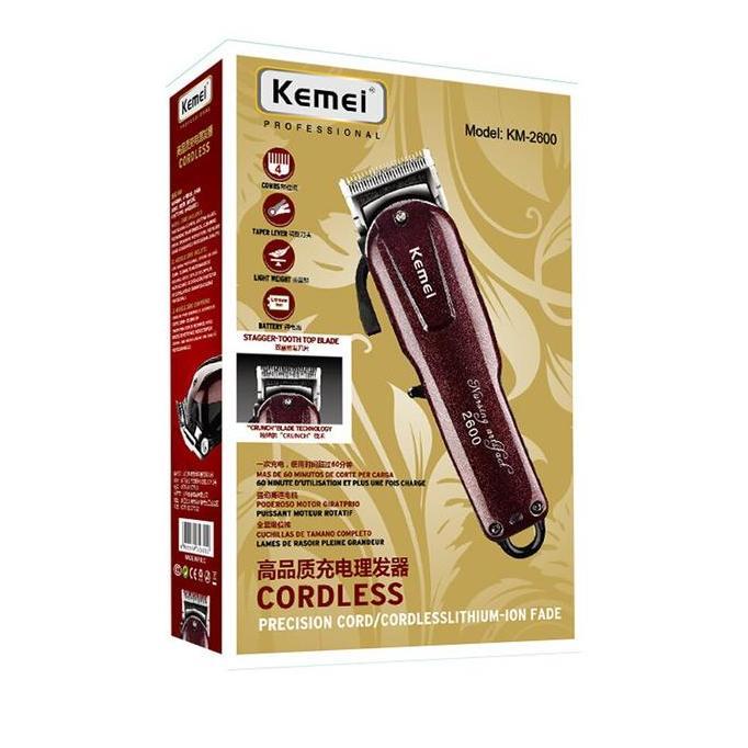 Kemei Km 2600 Alat Mesin Cukur Potong Rambut - Wireless Hair Clipper