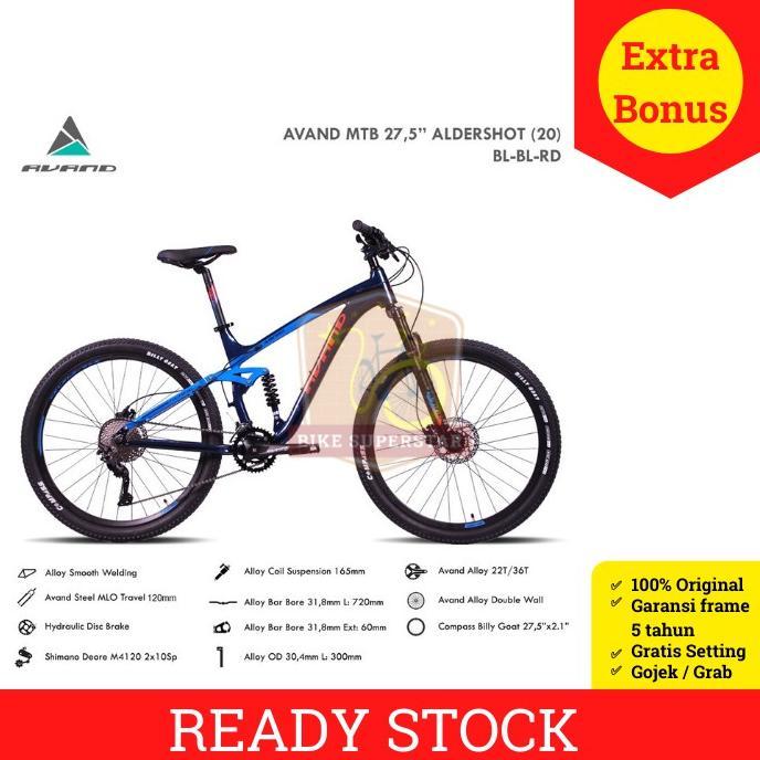 Sepeda Gunung MTB 27.5 Inch Avand Aldershot by United Alloy 20 Speed Cakram Hidrolik Full Suspension