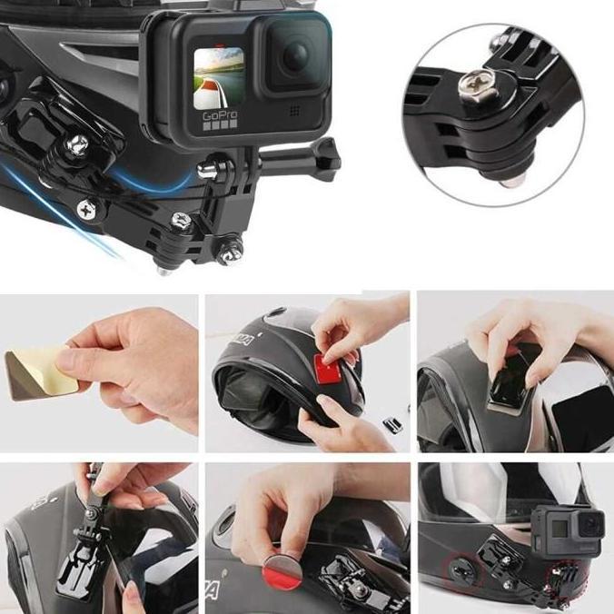 braket kamera Helm Motor VLOGGER Full Face Mount GoPro yi sjcam
