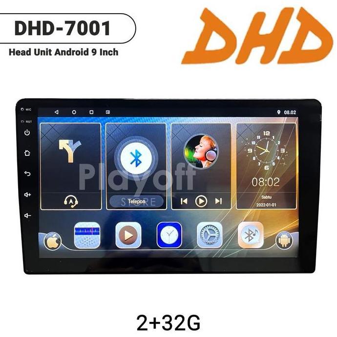 7vawaskatun - 2 din head unit android 9 inch dhd71 bluetooth gps mirrorlink mobil double din