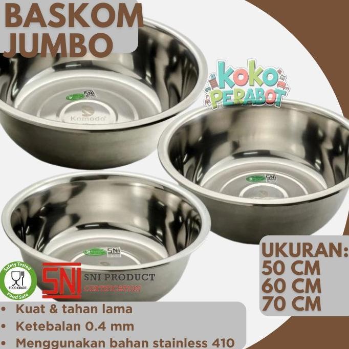 Baskom Jumbo Stainless Anti karat 70 Cm Komodo Baskom Stainless baskom