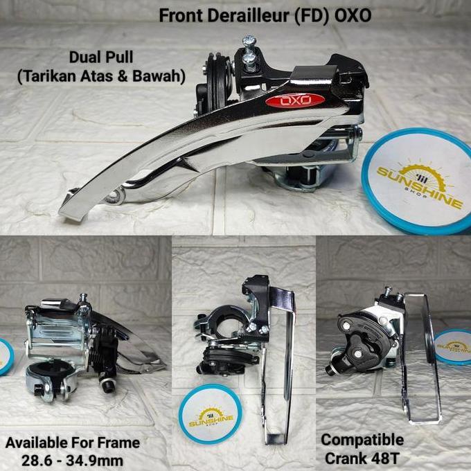 Promo Fd Crank 3 Speed Oxo Dual Pull Tarikan Atas Bawah Max Chainring 48T Cod