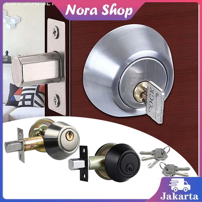 1Set Kunci Pintu Deadlock Cylinder Kunci Pintu Kunci Tambahan Pintu Original Dan Terpercaya