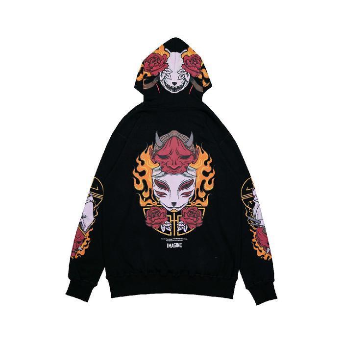 Imagineco Pullover Hoodie Hitam Kitsune Termurah Best Quality 100% Original