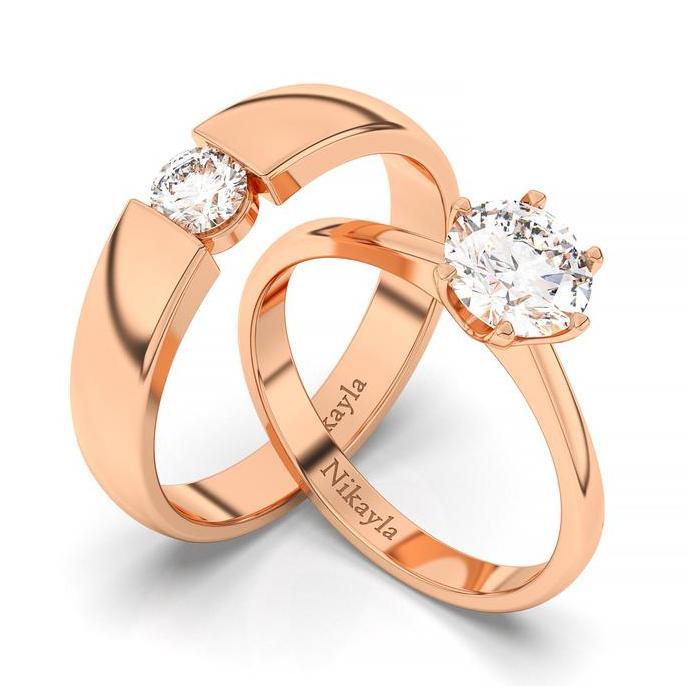 Nikayla Jewelry -Cincin Tunangan Perak Murni Orinal Asli Silver 950- Couple Rings