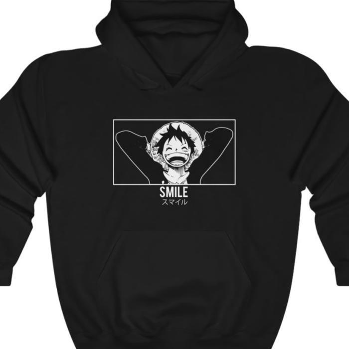 Hoodie Luffy Smile Anime Manga One Piece Termurah Best Quality 100% Original