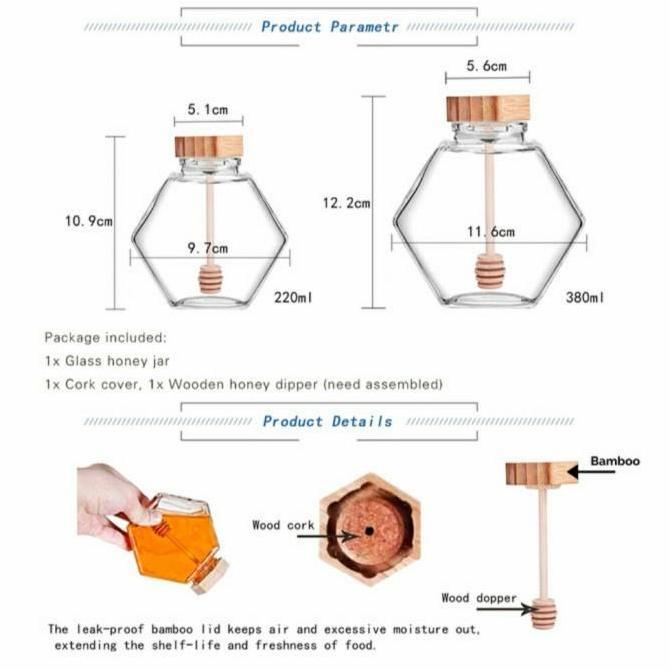 New- KEMASAN BOTOL KACA MADU HEXAGONAL | Hexagonal Honey Glass Jar