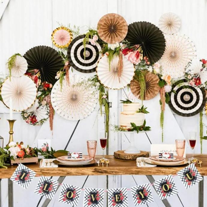 Miliki Paper Fan Merah Putih Isi 6 Paper Fan Set Dekorasi Pesta Paperfan