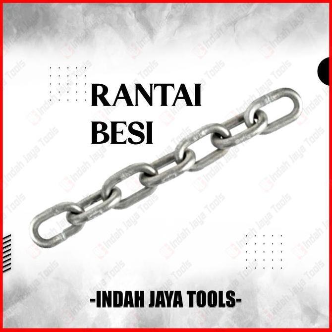 RANTAI BESI METERAN 6 MM 1/4 Inch Gembok Motor Portal Pagar Galvanis