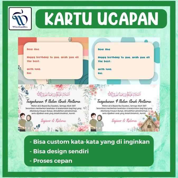 KARTU UCAPAN / GREETING CARD CUSTOM MURAH MERIAH / KARTU UCAPAN Tasyakuran ( VARIASI 3 )